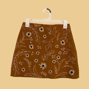 Miami Velvet Mini Pencil Skirt with Embroidery